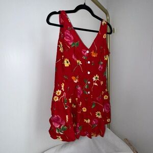 Vintage Express Red Floral Dress